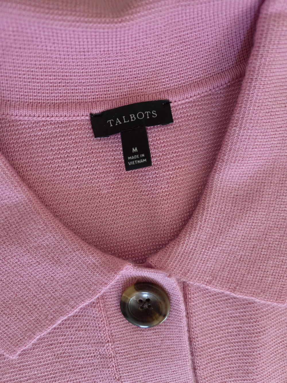 Talbots Light Pink Button-Front Knit Jacket - Picture 2 of 2